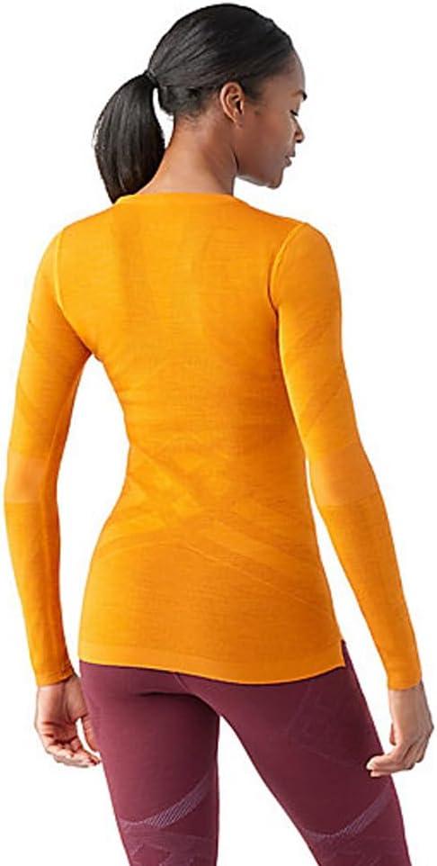 image:imageSmartwool Womens Intraknit Thermal Merino Base Layer Crew Breathable Merino Wool Long Sleeve ShirtMarmaladepecan Brown