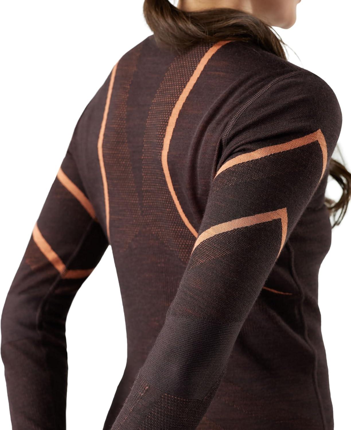 image:imageSmartwool Womens Intraknit Thermal Merino Base Layer Crew Breathable Merino Wool Long Sleeve ShirtMinkterracotta