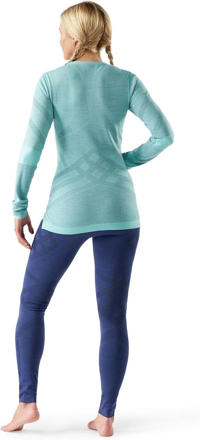 image:imageSmartwool Womens Intraknit Thermal Merino Base Layer Crew Breathable Merino Wool Long Sleeve ShirtPacific Bluenightfall Blue