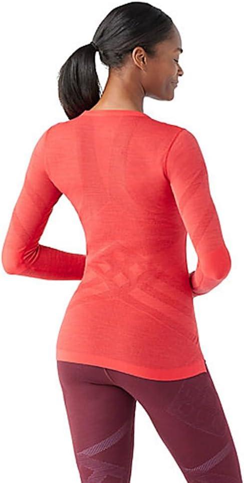 image:imageSmartwool Womens Intraknit Thermal Merino Base Layer Crew Breathable Merino Wool Long Sleeve ShirtScarletblack Cherry