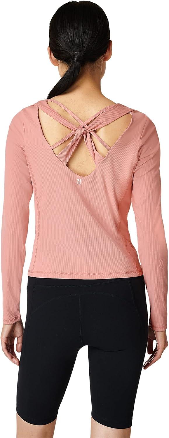 image:imageSweaty Betty Womens Super Soft Rib Yoga Long Sleeve TopDark Bloom Pink