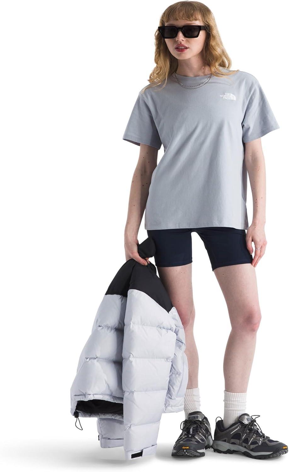 image:imageTHE NORTH FACE Womens Evolution Box NSE Shortsleeve Tee Regular Fit Cotton Tshirt With Logo GraphicsBlue Flax