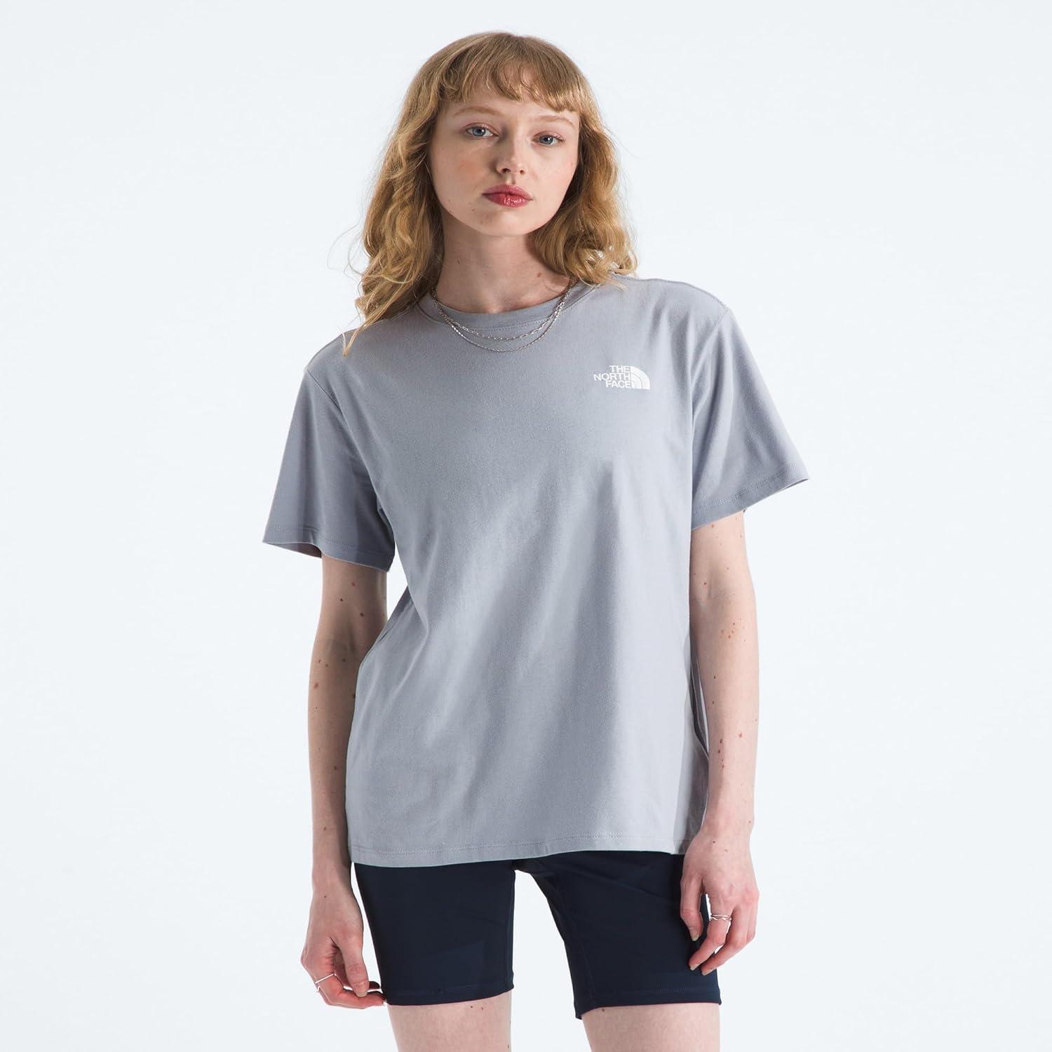 image:imageTHE NORTH FACE Womens Evolution Box NSE Shortsleeve Tee Regular Fit Cotton Tshirt With Logo GraphicsBlue Flax