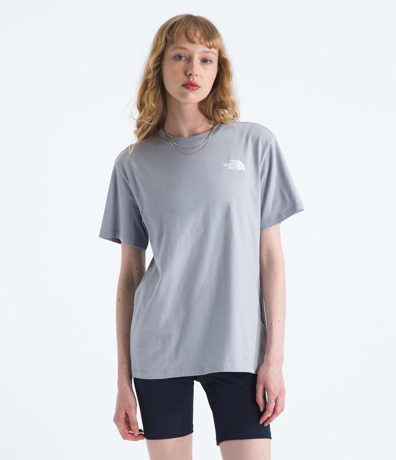 image:imageTHE NORTH FACE Womens Evolution Box NSE Shortsleeve Tee Regular Fit Cotton Tshirt With Logo GraphicsBlue Flax