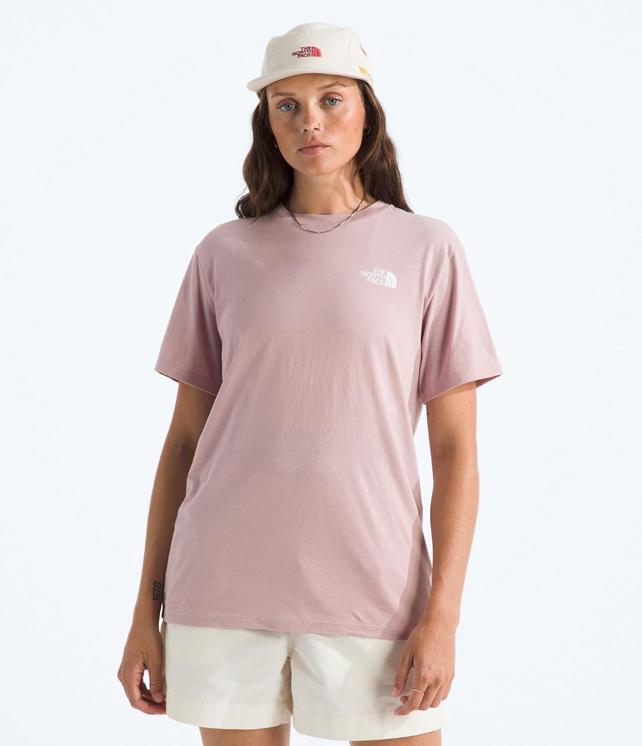 image:imageTHE NORTH FACE Womens Evolution Box NSE Shortsleeve Tee Regular Fit Cotton Tshirt With Logo GraphicsMetal Pink