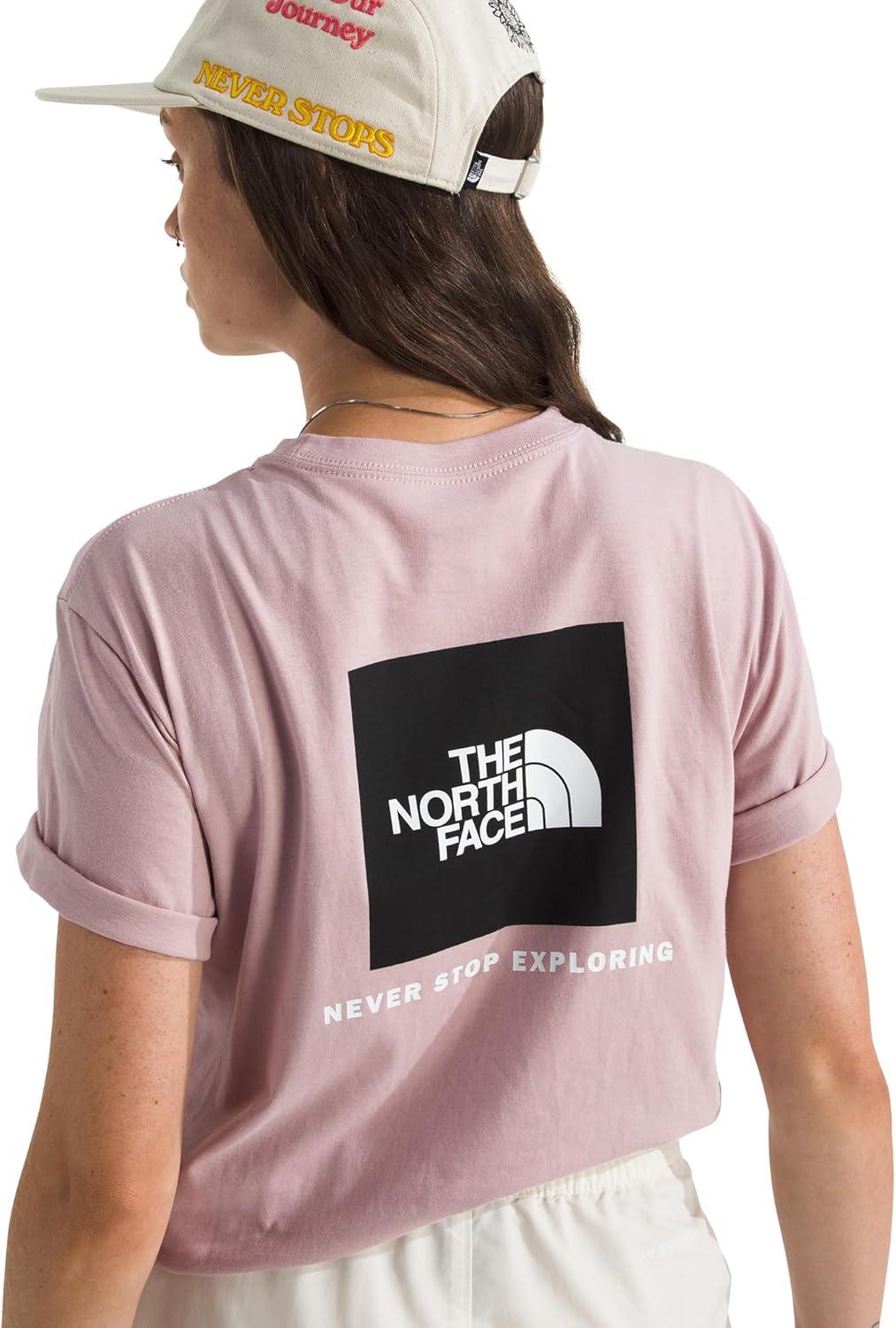 image:imageTHE NORTH FACE Womens Evolution Box NSE Shortsleeve Tee Regular Fit Cotton Tshirt With Logo GraphicsMetal Pink