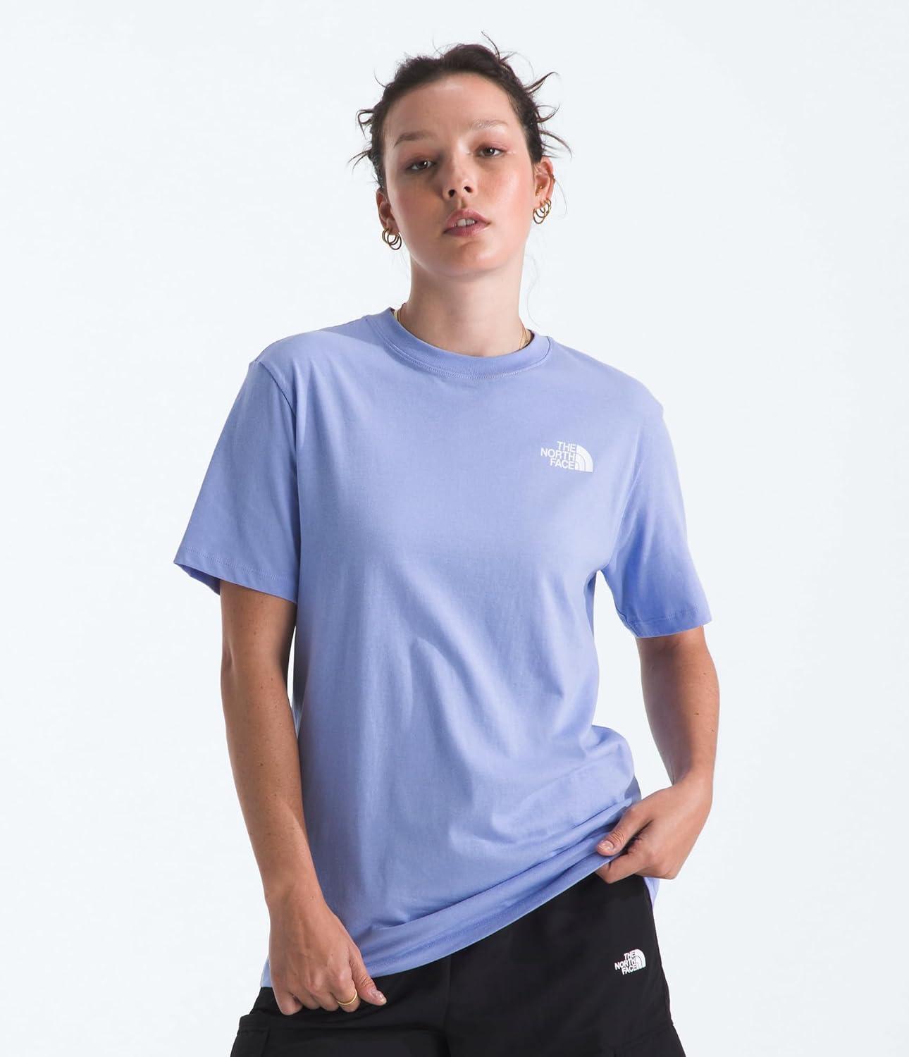 image:imageTHE NORTH FACE Womens Evolution Box NSE Shortsleeve Tee Regular Fit Cotton Tshirt With Logo GraphicsPeriwinkle Glow