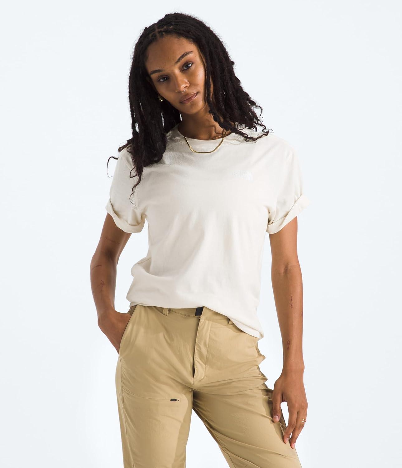 image:imageTHE NORTH FACE Womens Evolution Box NSE Shortsleeve Tee Regular Fit Cotton Tshirt With Logo GraphicsWhite Dune
