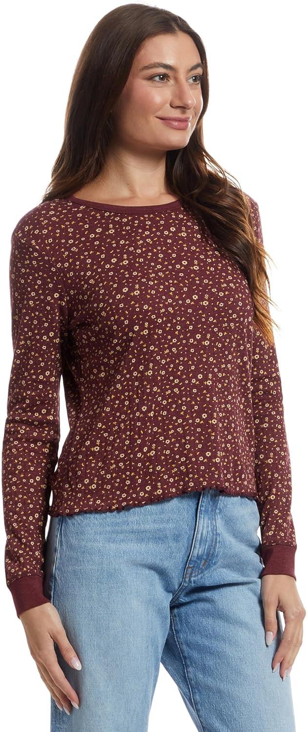 image:imageToadampCo Womens Foothill Pointelle Long Sleeve Crew IIPort Ditsy Print