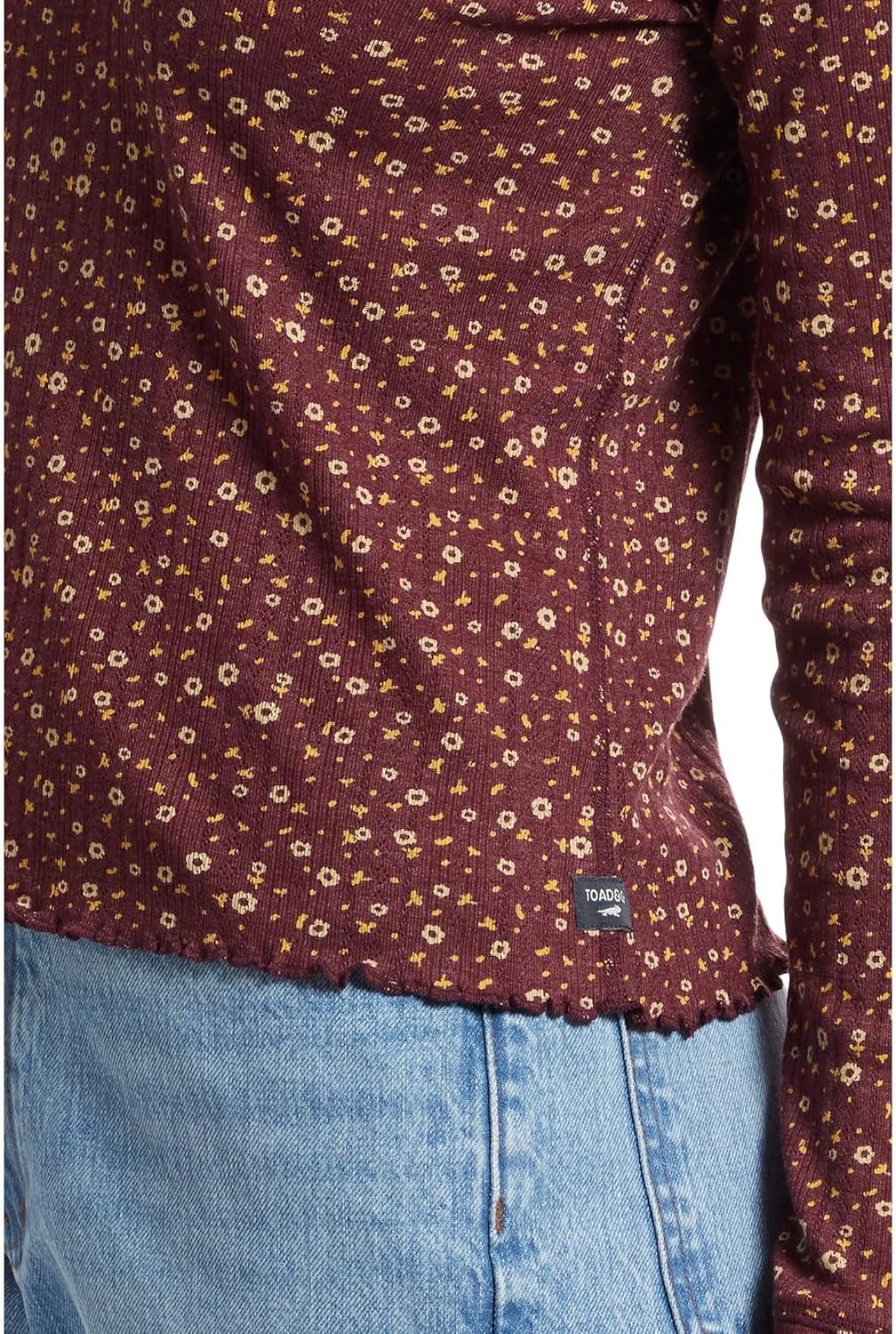 image:imageToadampCo Womens Foothill Pointelle Long Sleeve Crew IIPort Ditsy Print