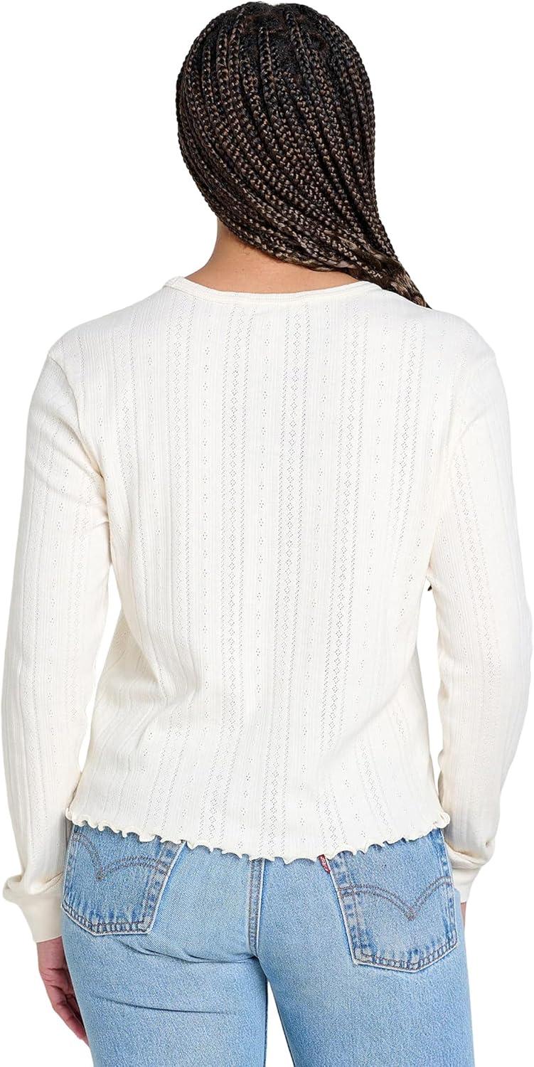 image:imageToadampCo Womens Foothill Pointelle Long Sleeve Crew IISalt