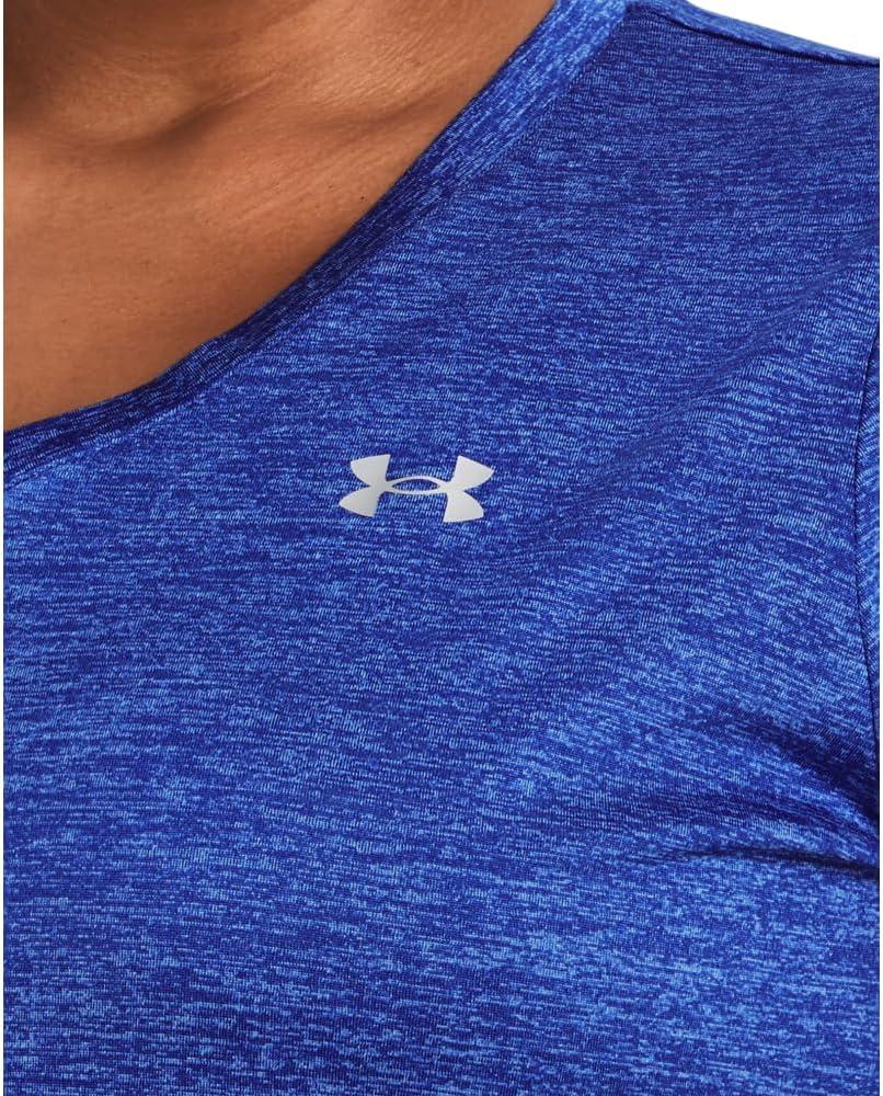 image:imageUnder Armour Womens Tech ShortSleeve VNeck Twist400 Team Royal Metallic Silver