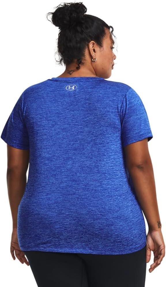 image:imageUnder Armour Womens Tech ShortSleeve VNeck Twist400 Team Royal Metallic Silver