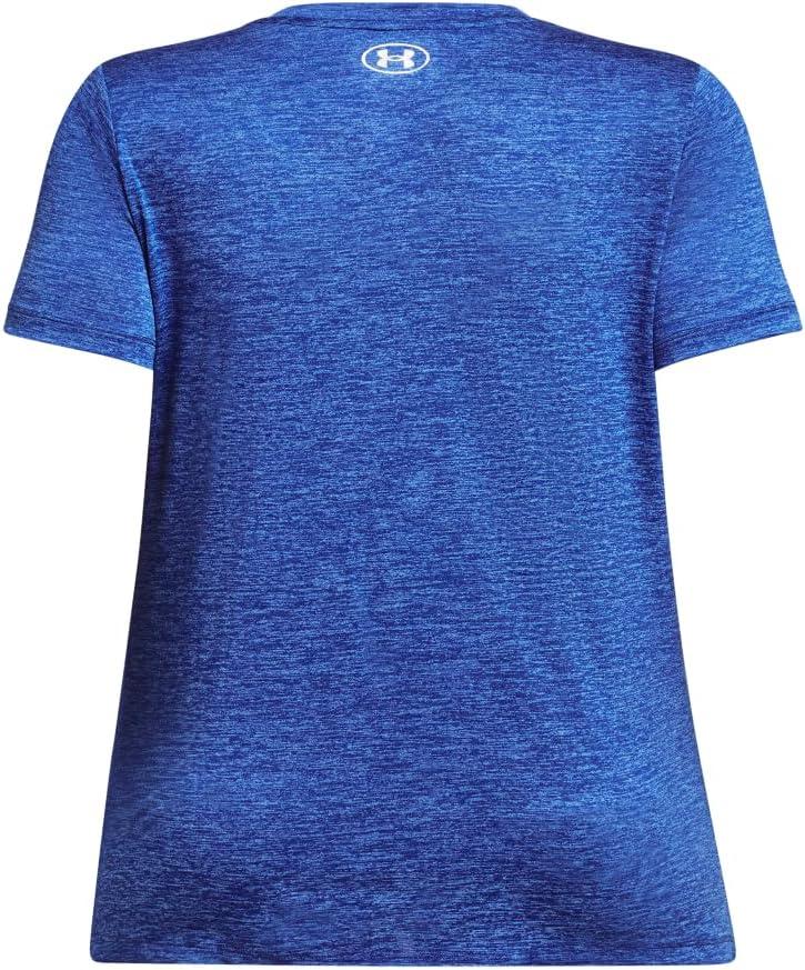 image:imageUnder Armour Womens Tech ShortSleeve VNeck Twist400 Team Royal Metallic Silver