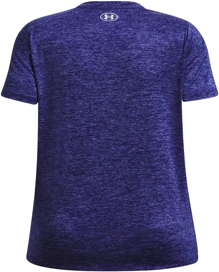 image:imageUnder Armour Womens Tech ShortSleeve VNeck Twist471 Sonar Blue Baja Blue Metallic Silver
