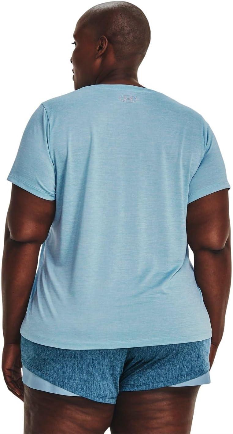 image:imageUnder Armour Womens Tech ShortSleeve VNeck Twist490 Blizzard White Metallic Silver