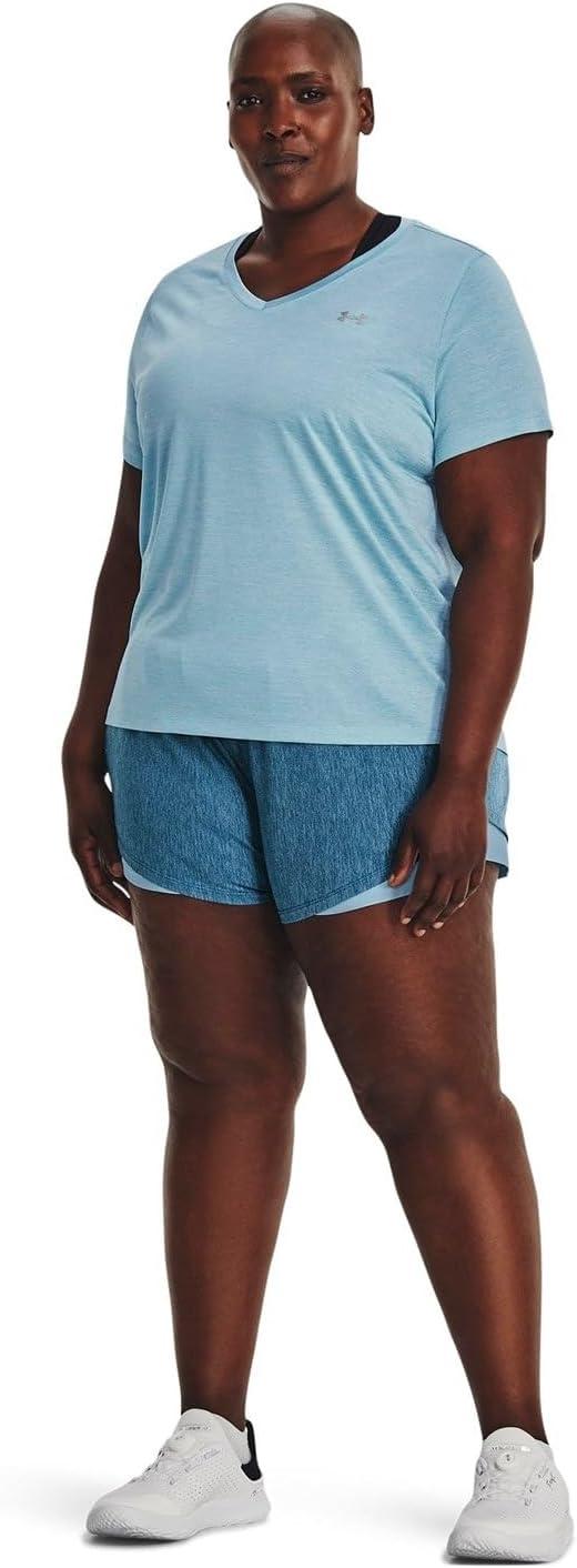 image:imageUnder Armour Womens Tech ShortSleeve VNeck Twist490 Blizzard White Metallic Silver