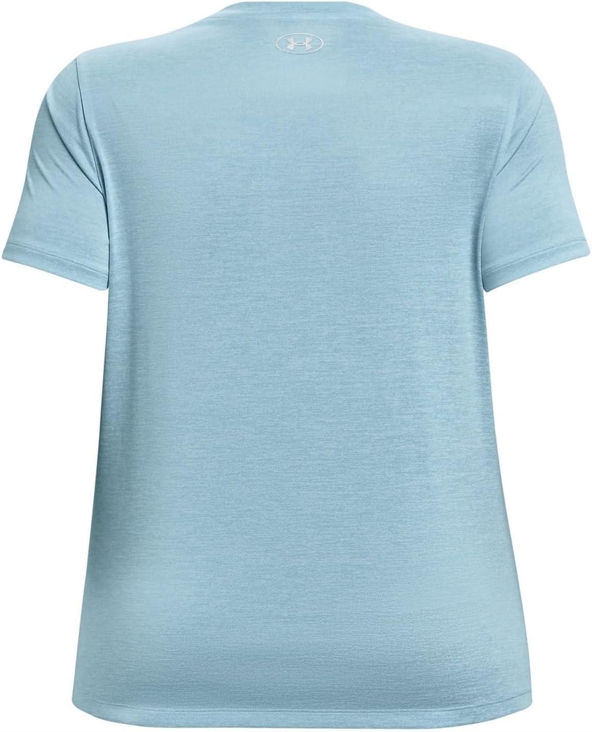 image:imageUnder Armour Womens Tech ShortSleeve VNeck Twist490 Blizzard White Metallic Silver