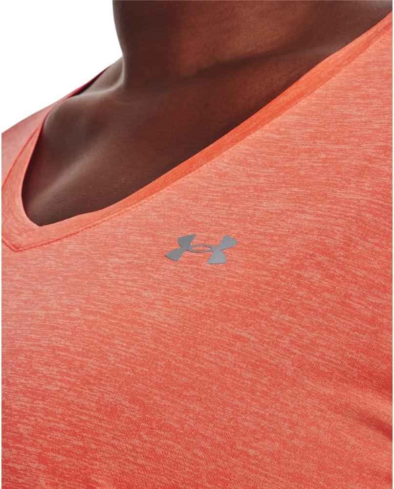 image:imageUnder Armour Womens Tech ShortSleeve VNeck Twist879 After Burn White Metallic Silver
