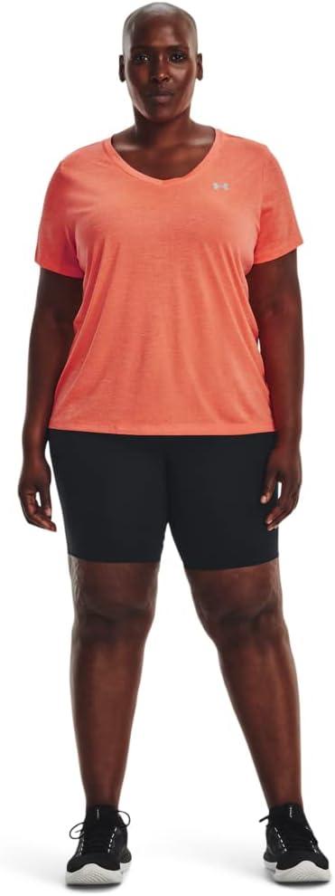 image:imageUnder Armour Womens Tech ShortSleeve VNeck Twist879 After Burn White Metallic Silver