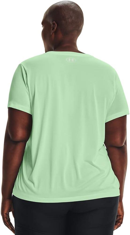 image:imageUnder Armour Womens Tech ShortSleeve VNeck TwistAqua Foam 335Metallic Silver
