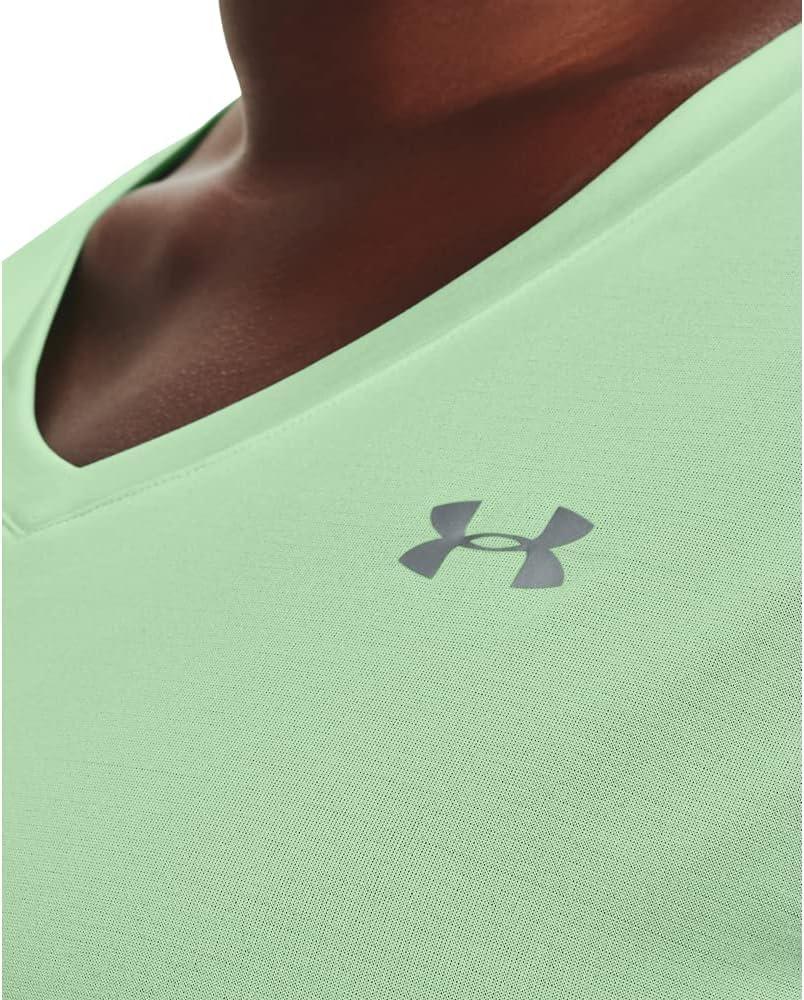 image:imageUnder Armour Womens Tech ShortSleeve VNeck TwistAqua Foam 335Metallic Silver