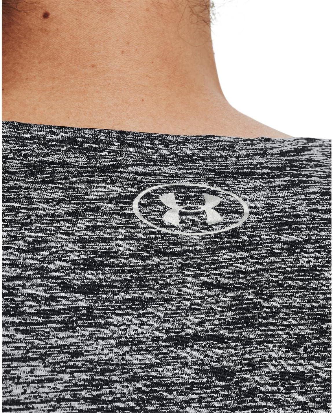 image:imageUnder Armour Womens Tech ShortSleeve VNeck TwistBlack Metallic Silver