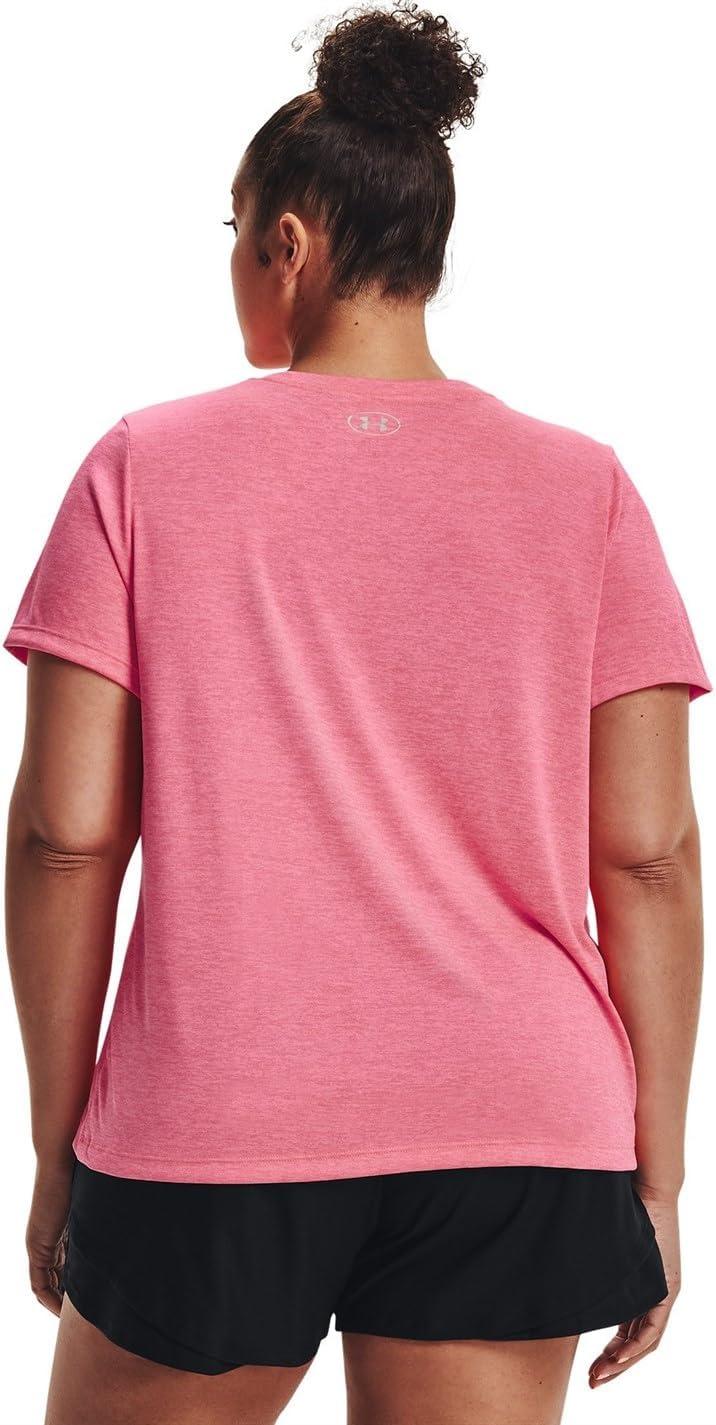 image:imageUnder Armour Womens Tech ShortSleeve VNeck TwistCerise 653Metallic Silver