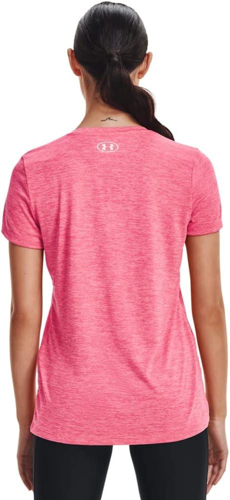 image:imageUnder Armour Womens Tech ShortSleeve VNeck TwistCerise 655Metallic Silver