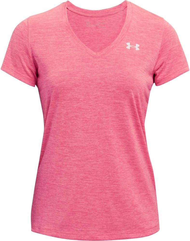 image:imageUnder Armour Womens Tech ShortSleeve VNeck TwistCerise 655Metallic Silver