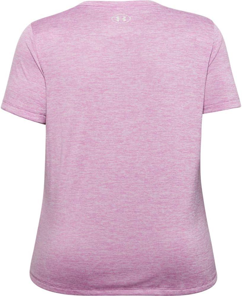 image:imageUnder Armour Womens Tech ShortSleeve VNeck TwistPolar Purple 537Metallic Silver