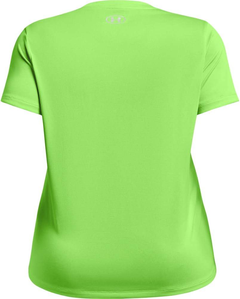image:imageUnder Armour Womens Tech ShortSleeve VNeck TwistSummer Lime 162Metallic Silver