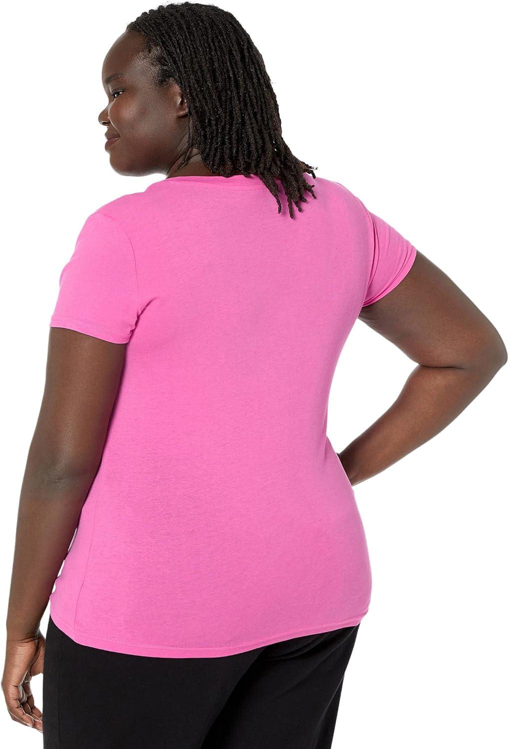 image:imageVNECK STRIPE FOIL GRAPHIC TSHIRTPink Pizazz