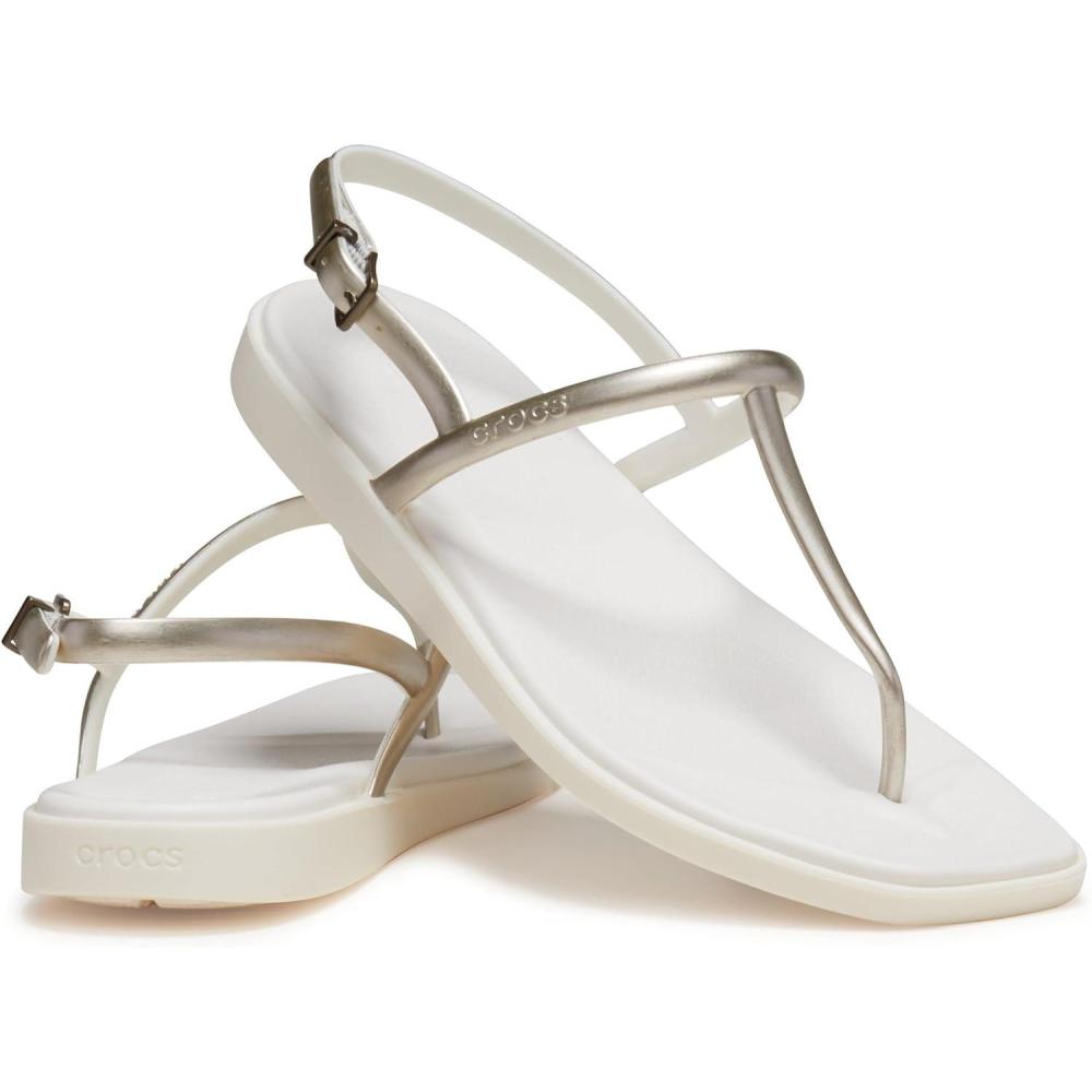 image:imageCrocs Womens Miami Thong SandalMetallic Chalk