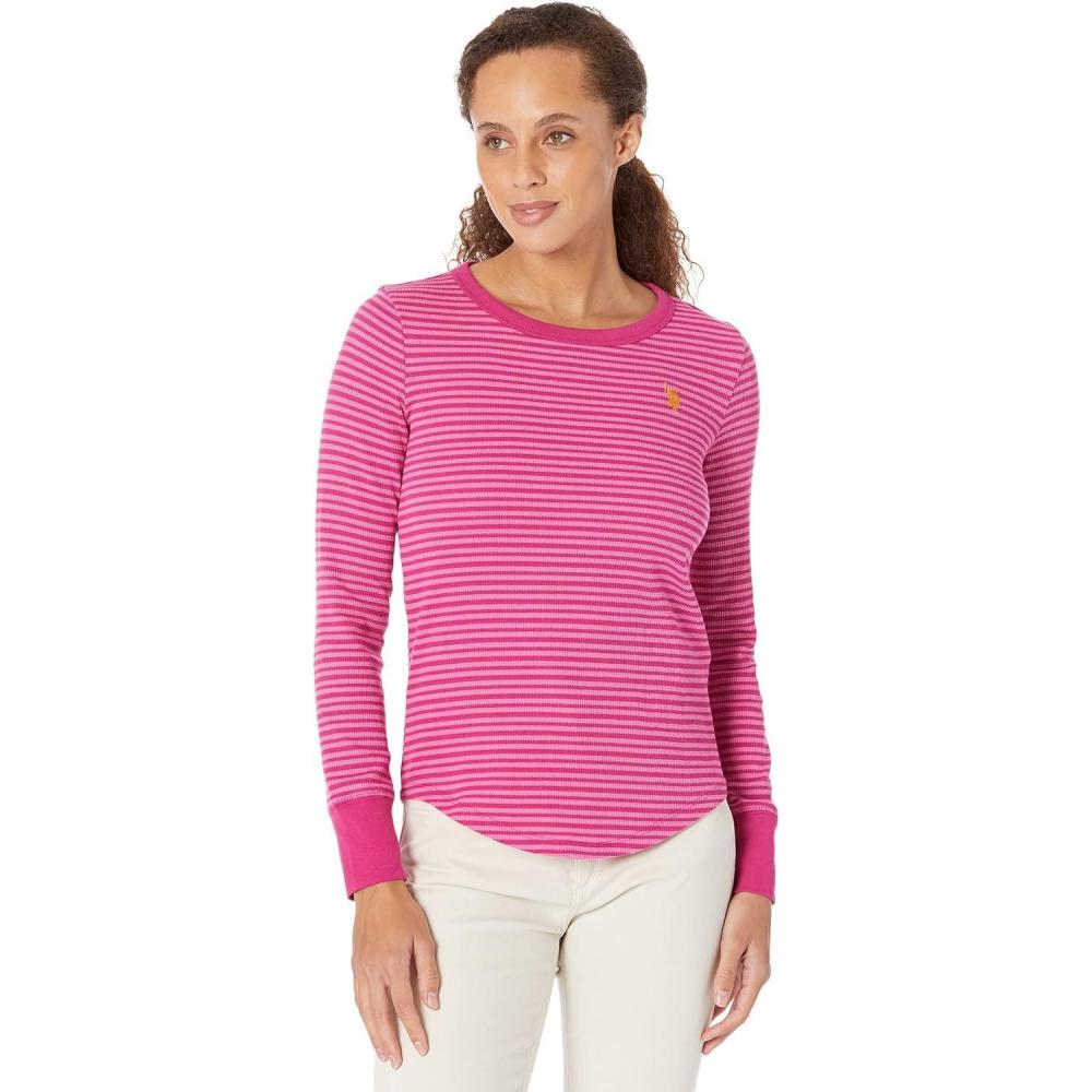 image:imageLONG SLEEVE STRIPED THERMALHillsdale Fuchsia