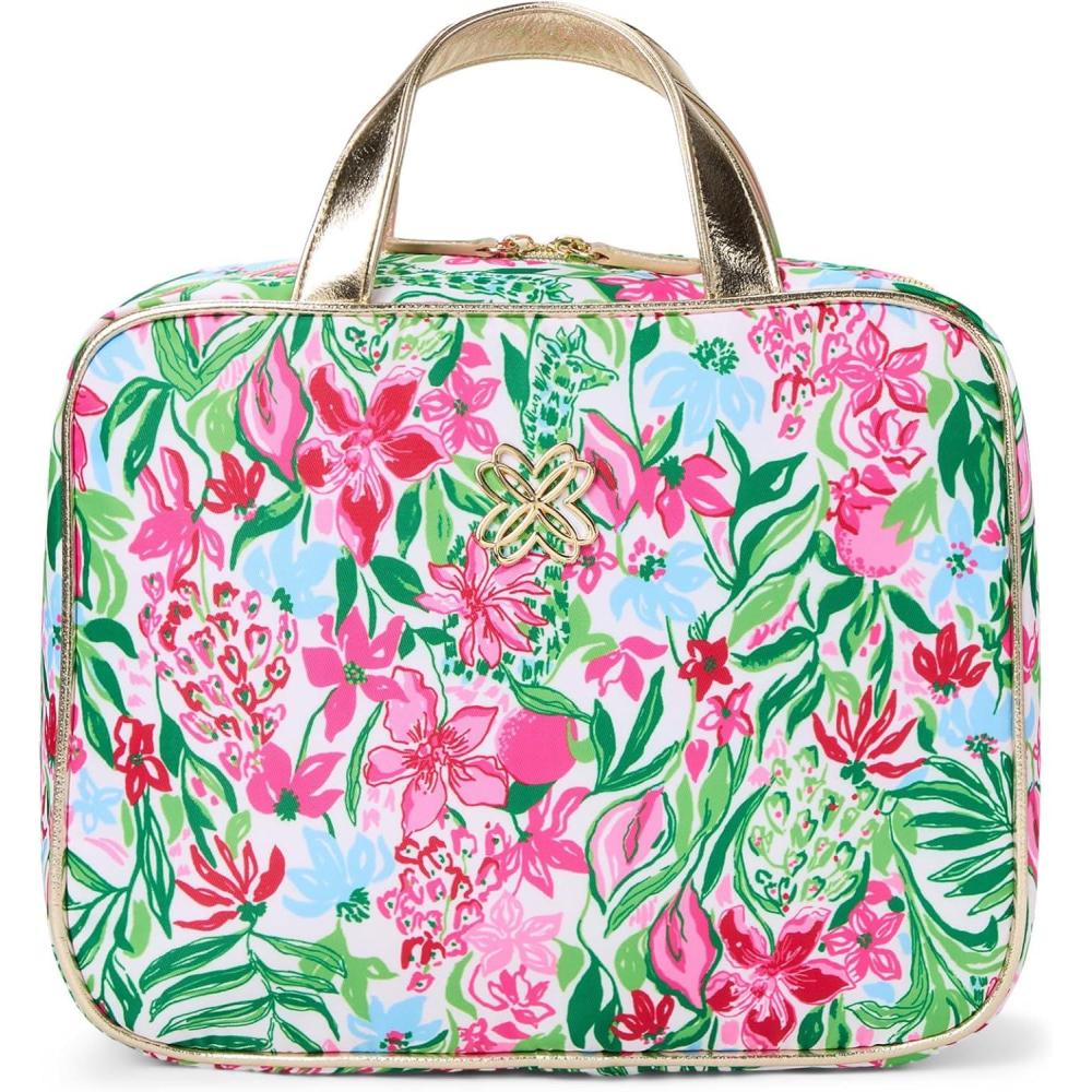 image:imageLilly Pulitzer Womens Constance Cosmetic Case BagMulti Glowing Gardens Accessories Small