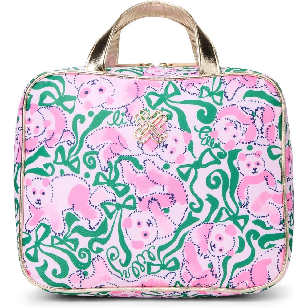image:imageLilly Pulitzer Womens Constance Cosmetic Case BagPink Quartz Panda N Bows