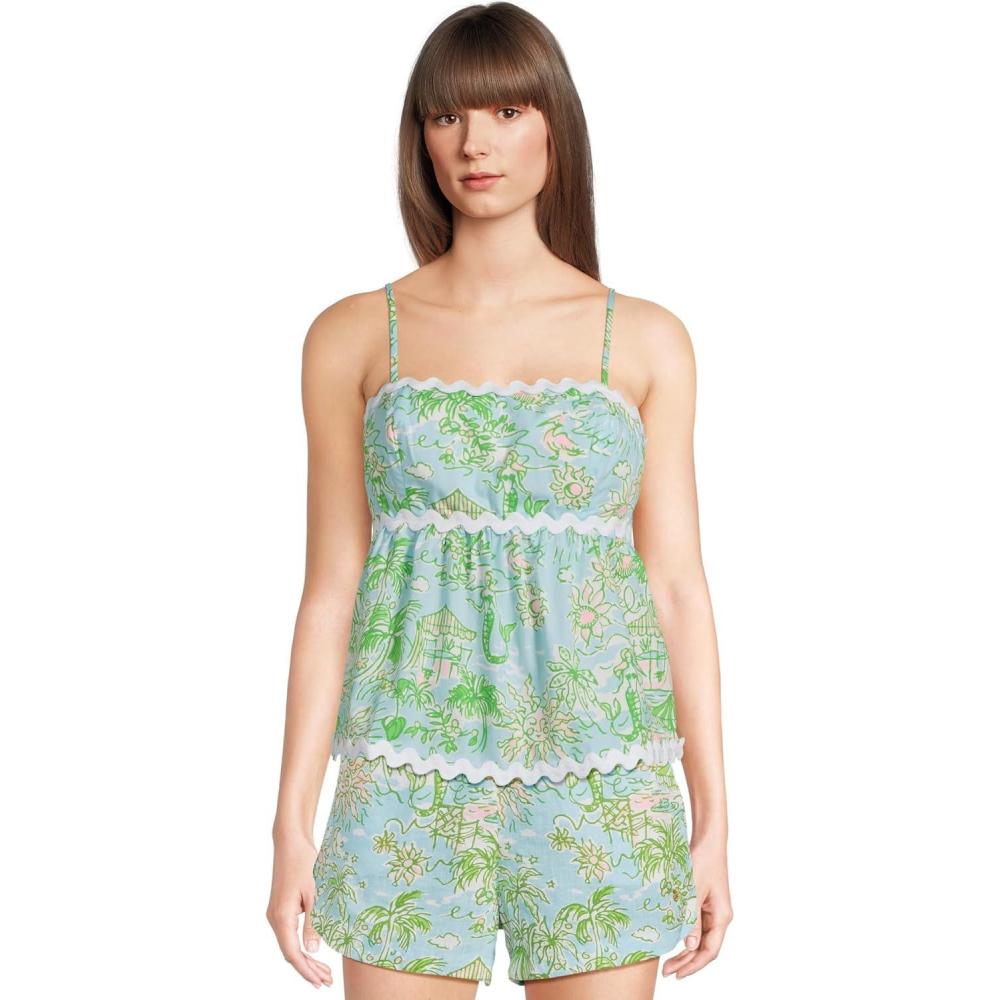 image:imageLilly Pulitzer Womens Jaydis TopFresh Water Blue Sunbathers Bliss