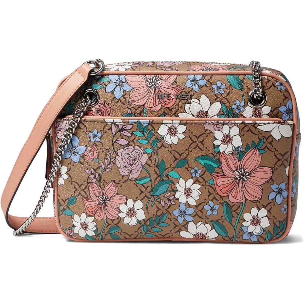image:imageNine West Georgi Mini Convertible Camera CrossbodyMagnolia Logo Floral