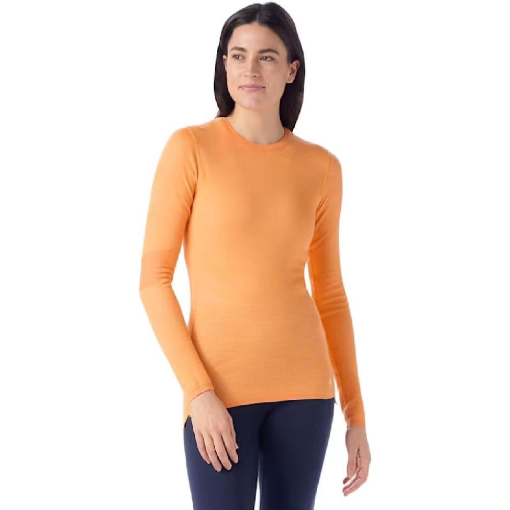 image:imageSmartwool Womens Intraknit Thermal Merino Base Layer Crew Breathable Merino Wool Long Sleeve ShirtApricotwhite