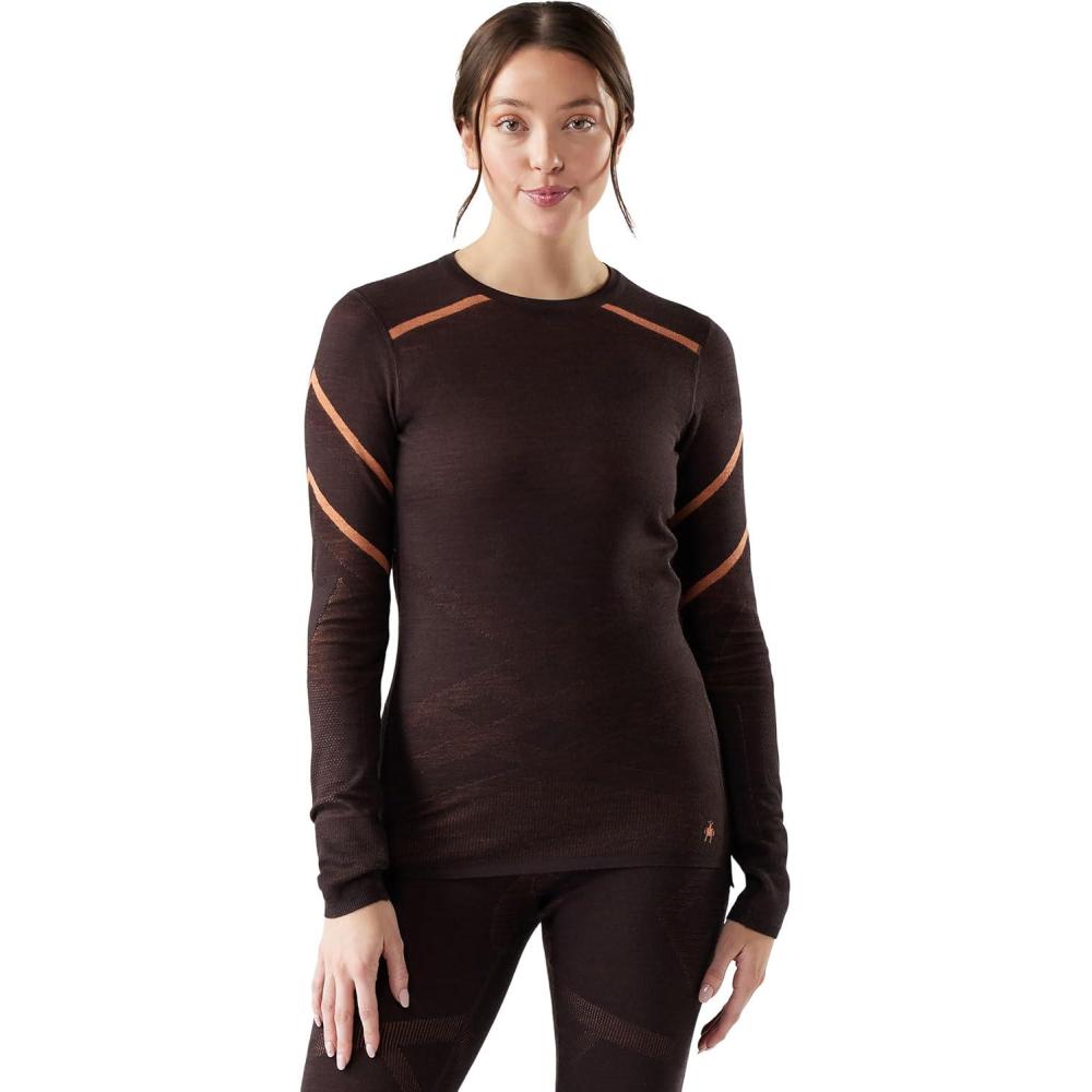 image:imageSmartwool Womens Intraknit Thermal Merino Base Layer Crew Breathable Merino Wool Long Sleeve ShirtMinkterracotta