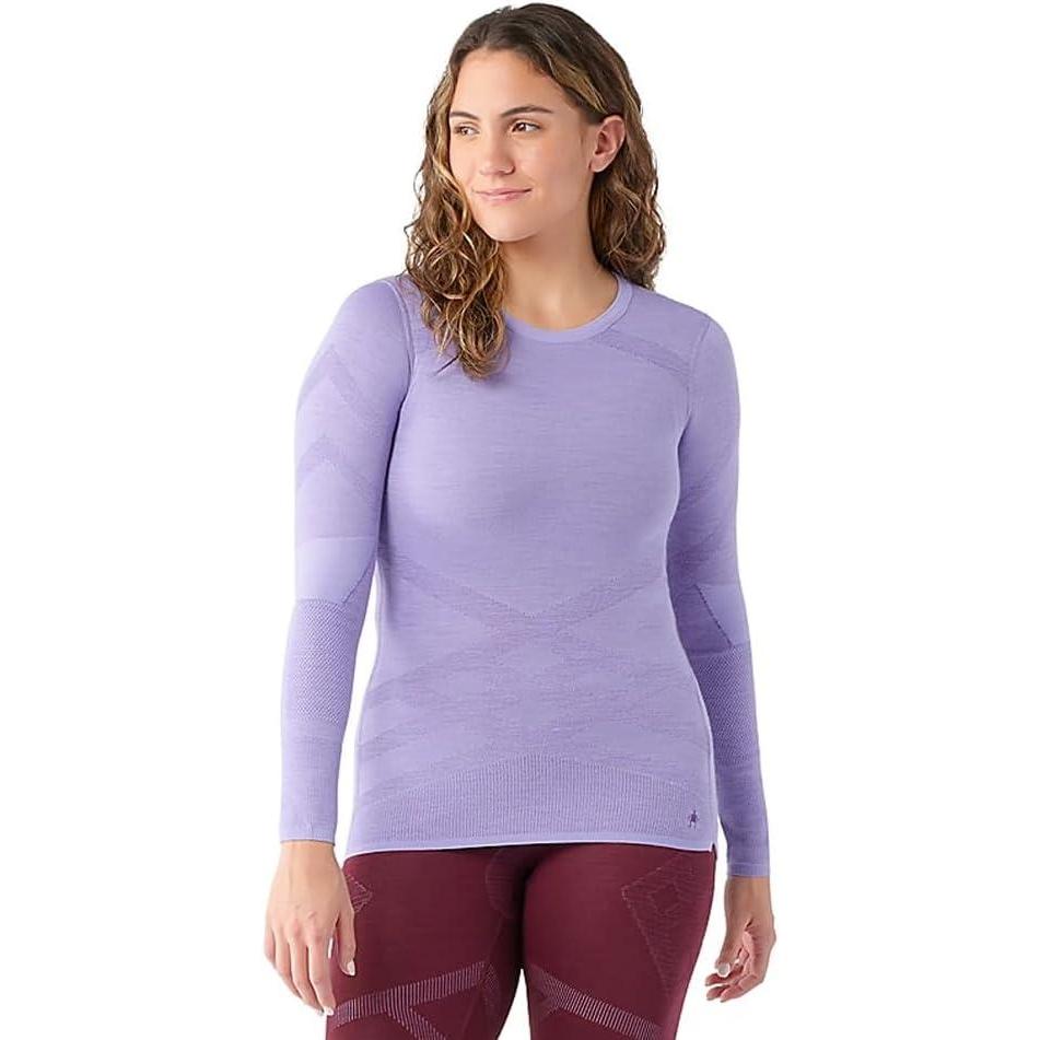 image:imageSmartwool Womens Intraknit Thermal Merino Base Layer Crew Breathable Merino Wool Long Sleeve ShirtVioletpurple Iris