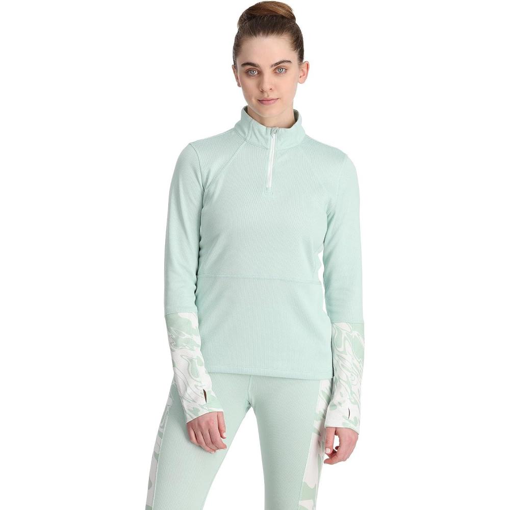 image:imageSpyder womens Charger 12 Baselayer Thermal Ski TopWintergreen