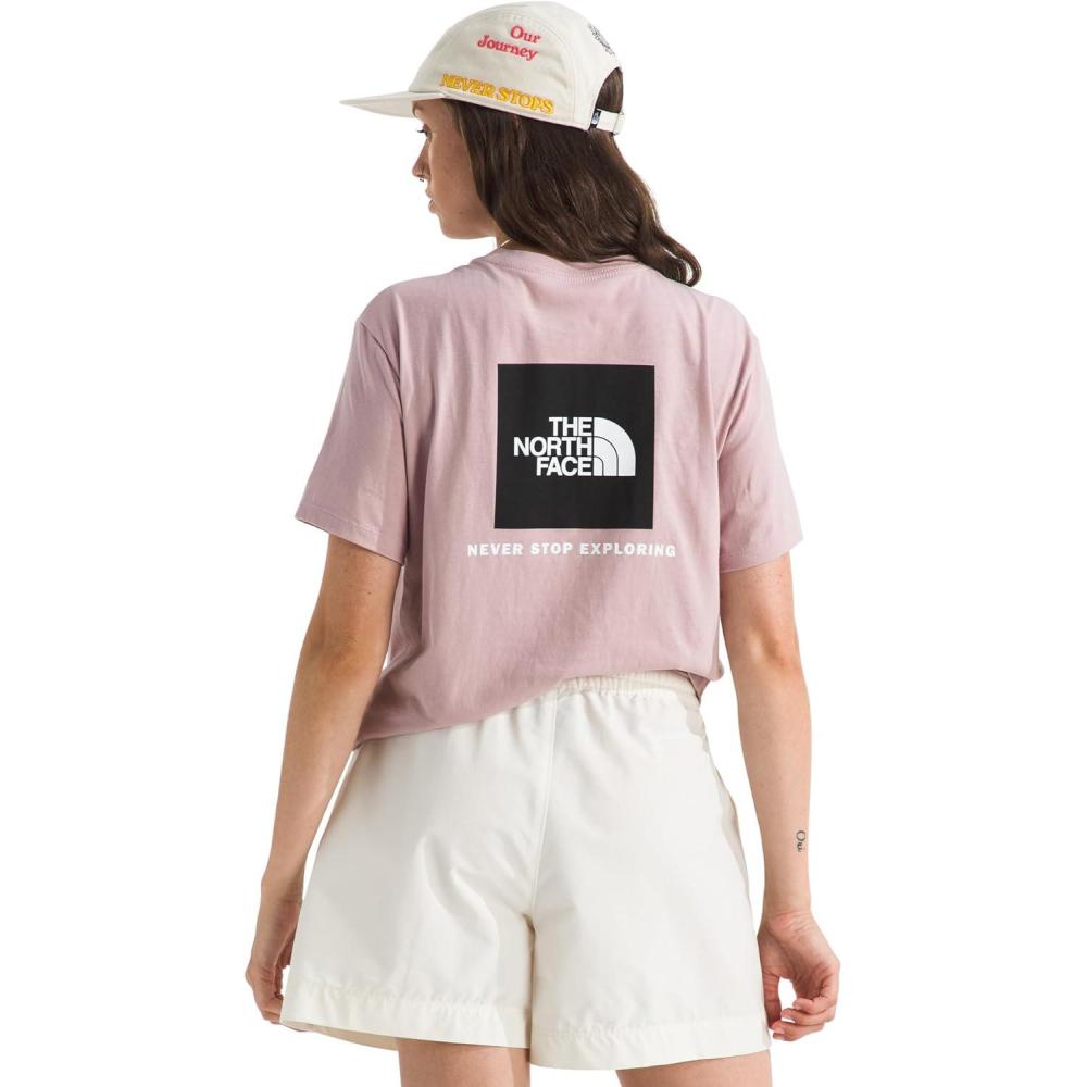 image:imageTHE NORTH FACE Womens Evolution Box NSE Shortsleeve Tee Regular Fit Cotton Tshirt With Logo GraphicsMetal Pink