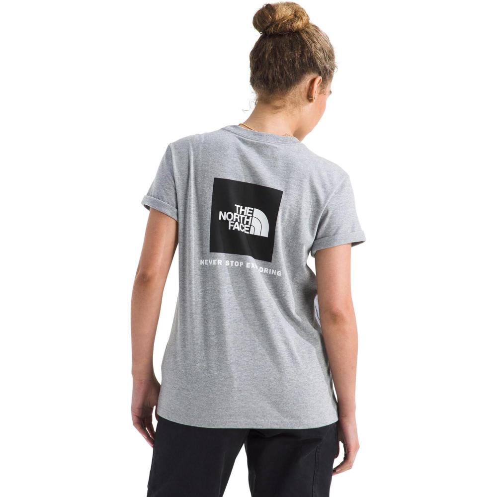 image:imageTHE NORTH FACE Womens Evolution Box NSE Shortsleeve Tee Regular Fit Cotton Tshirt With Logo GraphicsTnf Pale Grey Heather