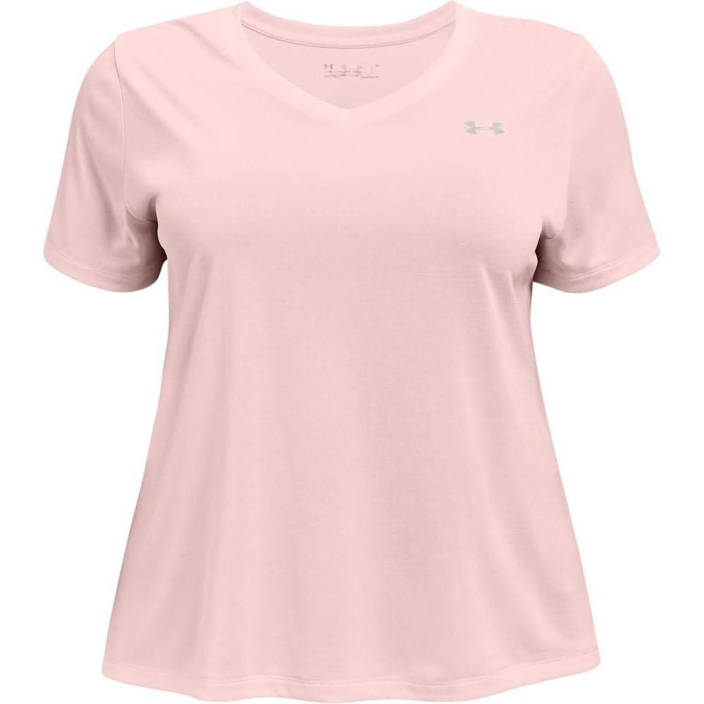 image:imageUnder Armour Womens Tech ShortSleeve VNeck TwistBeta Tint 659Metallic Silver