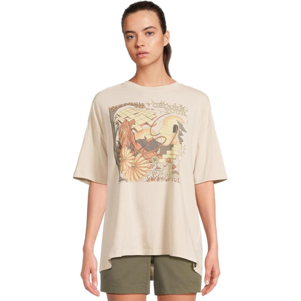 image:imageprAna Womens Everyday Graphic Oversized TeeAlmond Mind Eraser