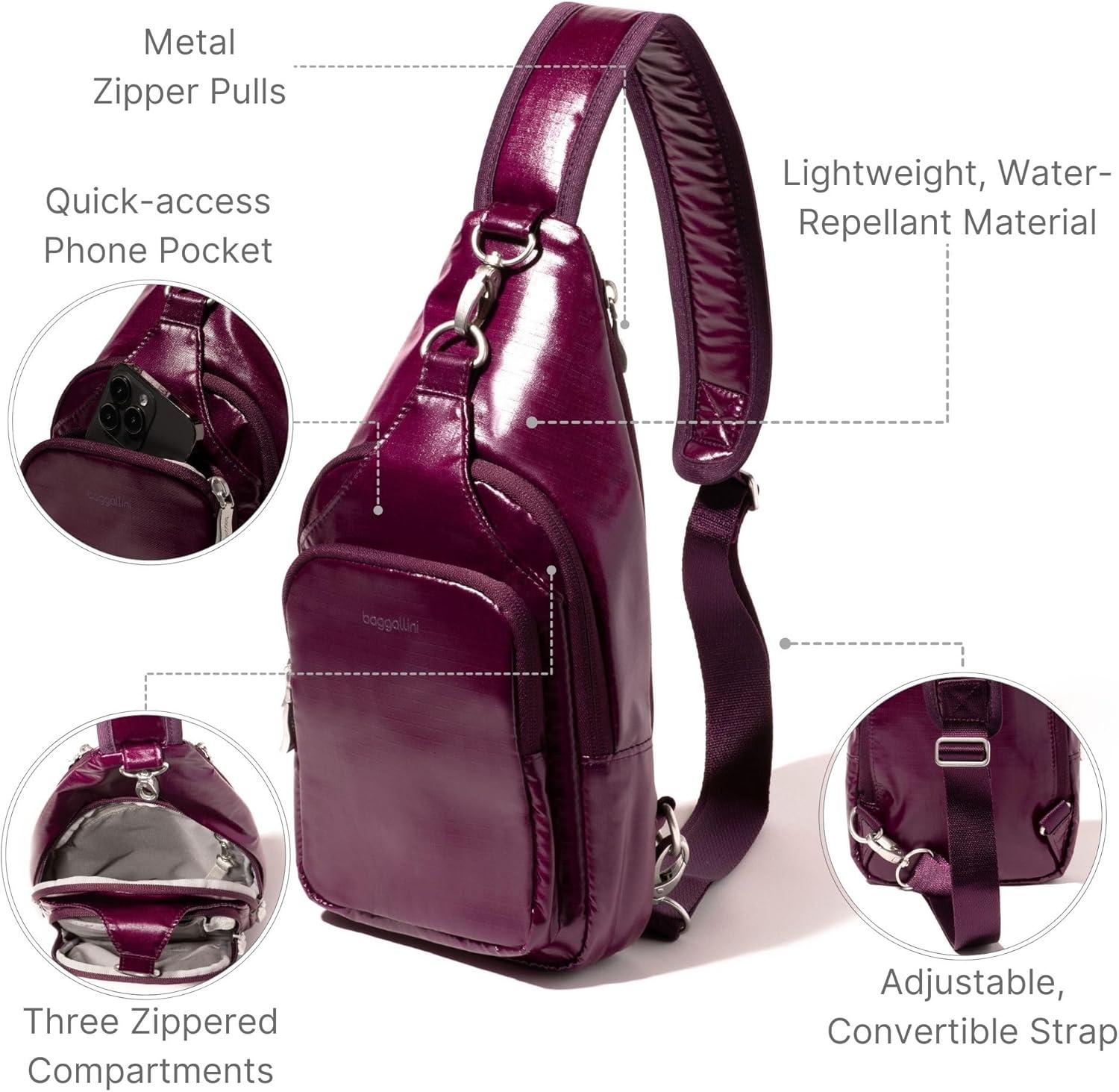 image:imageBaggallini womens Central Park SlingMulberry Gloss Ripstop