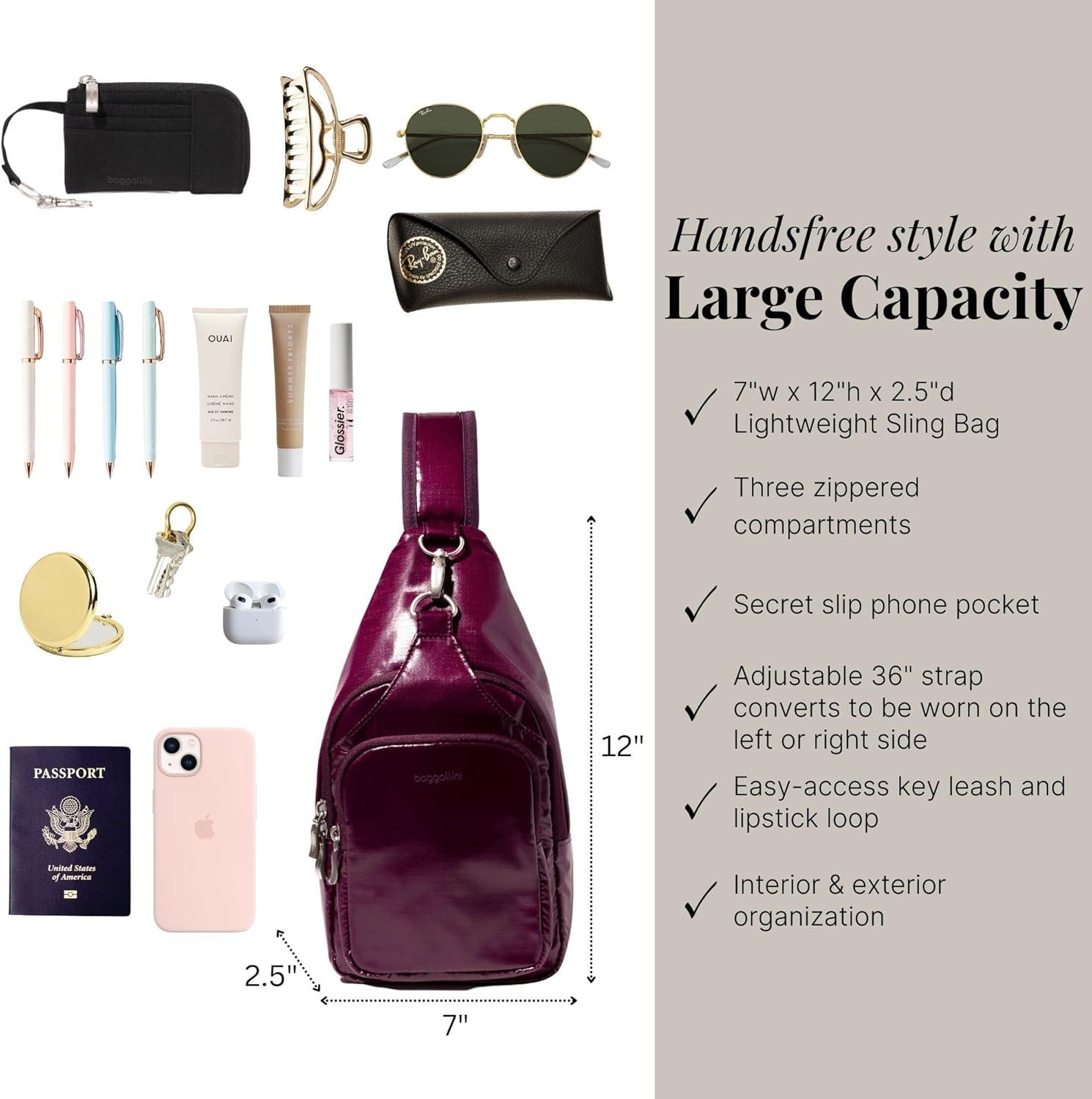 image:imageBaggallini womens Central Park SlingMulberry Gloss Ripstop