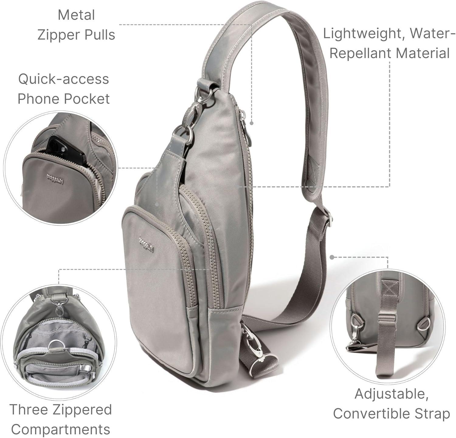 image:imageBaggallini womens Central Park SlingSteel Grey Twill